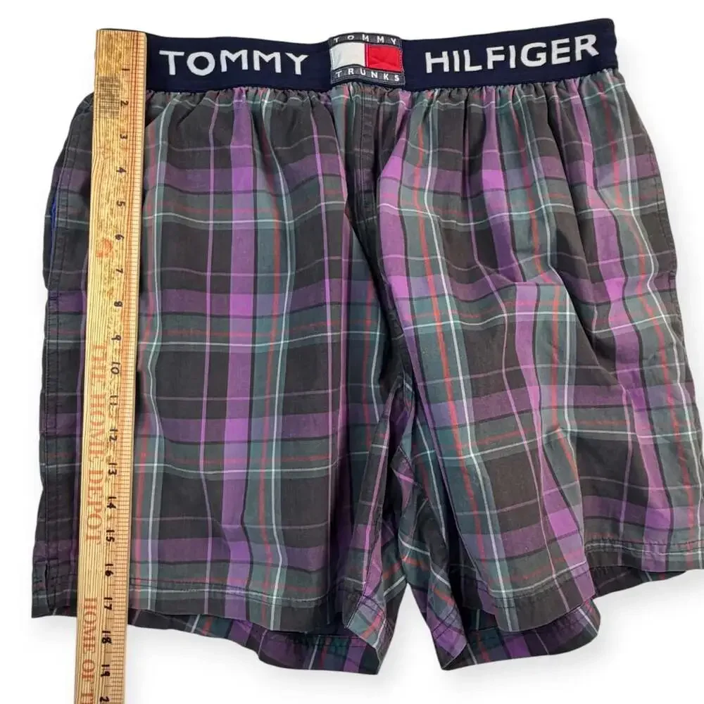 Vintage 90s Tommy Hilfiger Plaid Swim Trunks Men’s XL
